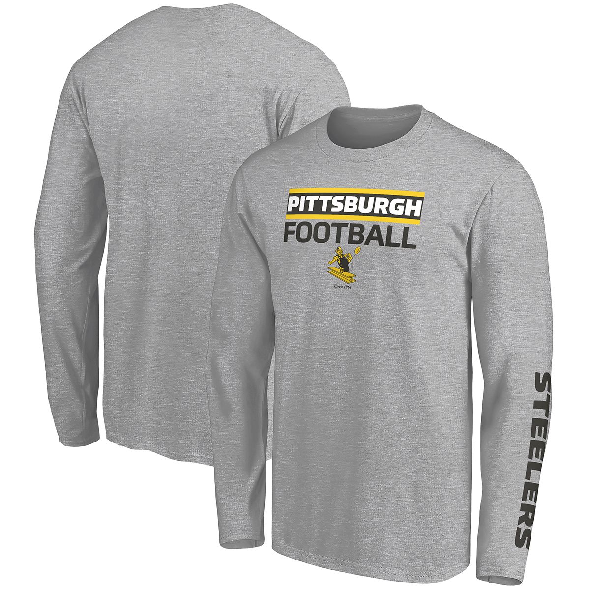 Pittsburgh Steelers Mens Black Critical Victory 3 Long Sleeve T Shirt