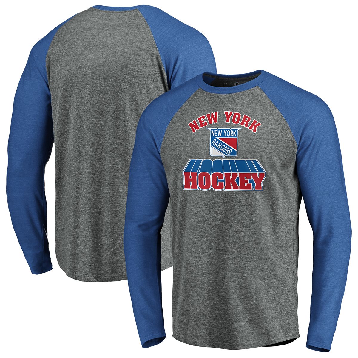 New York Rangers Mens Adidas Royal Primary Logo Long Sleeve T Shirt
